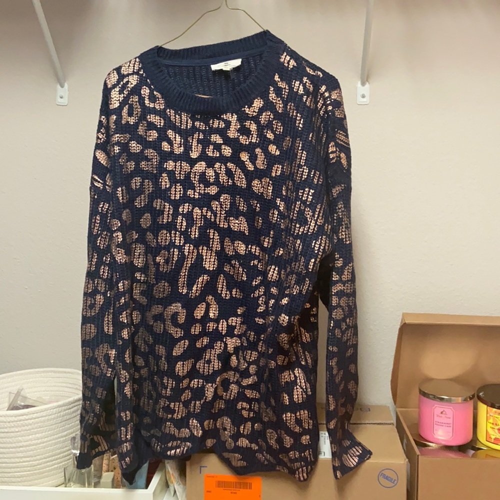Metallic leopard sweater